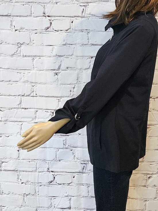 CLEO - Navy zipper front lightweight jacket - Picture 7 of 11